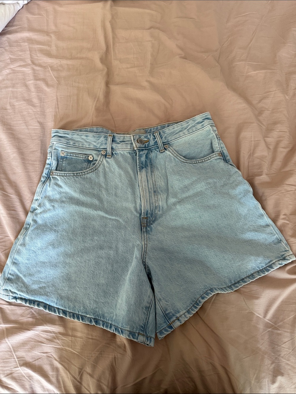 Everlane A-Line Light Blue Denim Shorts